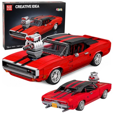 Klocki Konstrukcyjne Samochód Sportowy Charger Czerwony 1869 el. LEAN TOYS