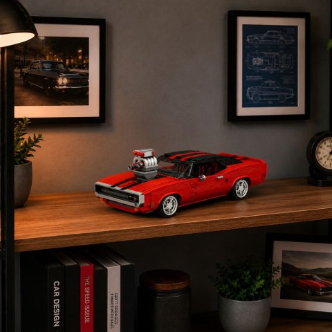 Klocki Konstrukcyjne Samochód Sportowy Charger Czerwony 1869 el. LEAN TOYS