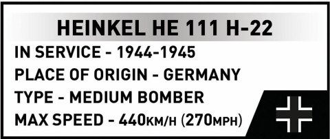 Klocki heinkel he 111 h-22 with v1 flying bomb 927 elementów COBI KLOCKI