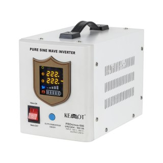 Zasilacz awaryjny KEMOT PROsinus-500 przetwornica z czystym przebiegiem sinusoidalnym i funkcją ładowania 12V 230V 500VA/300W Kemot