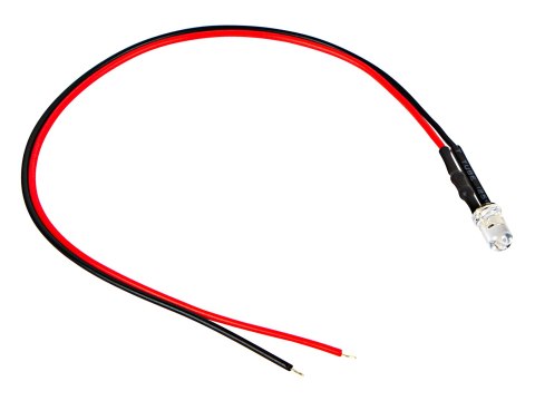 4608# Dioda led 5 mm zielona 12v z przewodem 20cm Blow