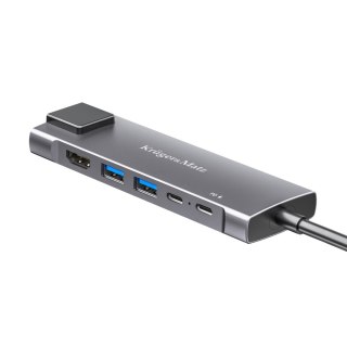 Adapter (HUB) USB typu C na HDMI/2x USB3.0/2x USB typu C/RJ45 Kruger&Matz