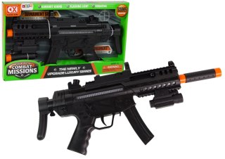 Duży Pistolet Karabin Maszynowy na baterie Światło Dźwięk Wibracje LEAN TOYS