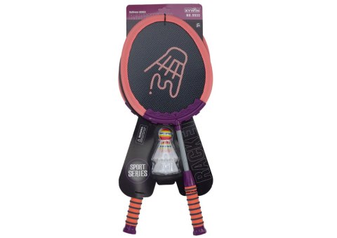 Zestaw 2 Rakietek Do Gry W Badmintona Paletki 2 Lotki Badminton Różowy LEAN TOYS