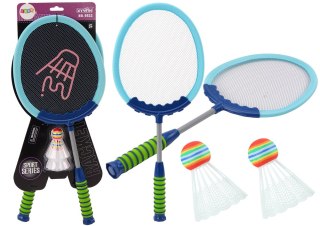 Zestaw 2 Rakietek Do Gry W Badmintona Paletki Lotki Badminton Niebieski LEAN TOYS