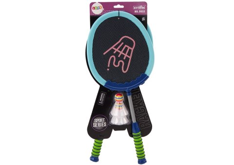 Zestaw 2 Rakietek Do Gry W Badmintona Paletki Lotki Badminton Niebieski LEAN TOYS