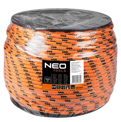 Linka pleciona polipropylenowa fi 14, 100 m NEO TOOLS