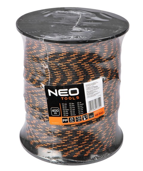 Linka pleciona polipropylenowa fi 4, 400 m NEO TOOLS