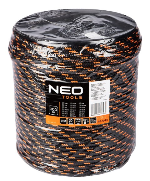 Linka pleciona polipropylenowa fi 6, 300 m NEO TOOLS