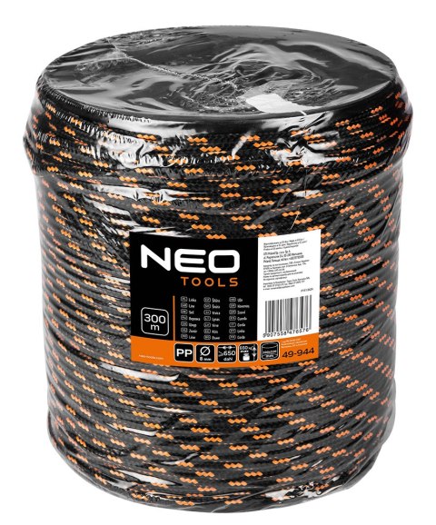 Linka pleciona polipropylenowa fi 8, 300 m NEO TOOLS