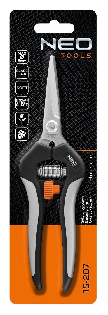 Sekator do młodych pędów 185 mm, zakres do 6 mm NEO TOOLS