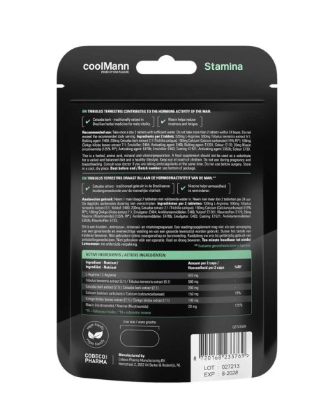 Tabletki CoolMann Stamina na wytrzymałość 60 sztuk