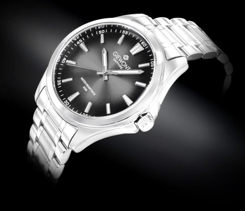 Giewont Zegarek Męski Giewont Elegance Sapphire Srebrno Czarny GW5160-B2