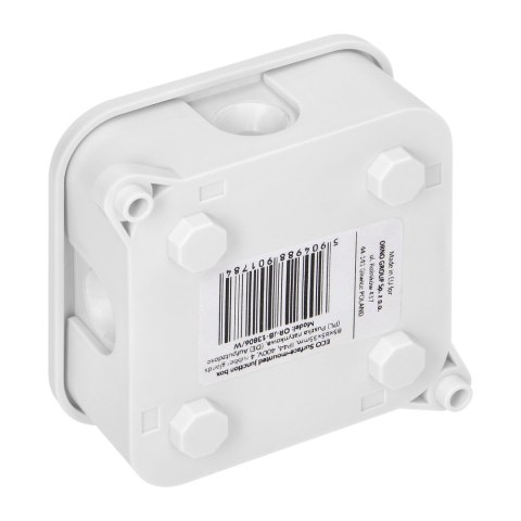 Puszka n/t ECO, IP44, 400V, 4 dławnice gumowe, 85x85x35mm, biała Orno