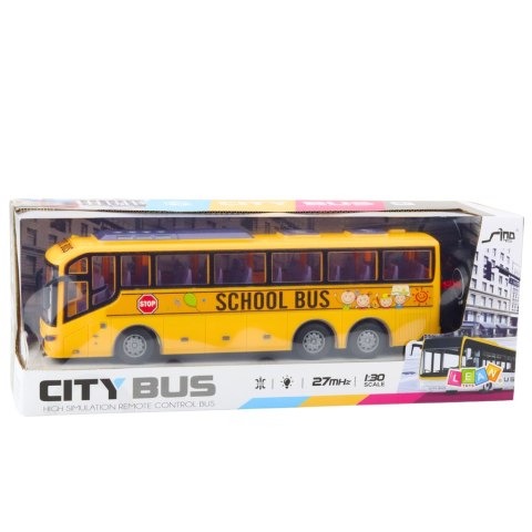 Autobus Zdalnie Sterowany RC Szkolny 1:30 Światła Żółty LEAN TOYS