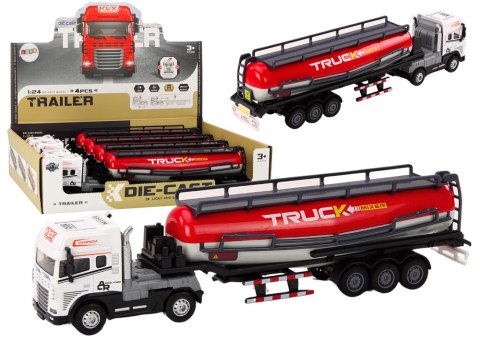 Ciężarówka Z Przyczepą Cysterna TIR 1:24 Auto Ciężarowe Światła Dźwięki LEAN TOYS