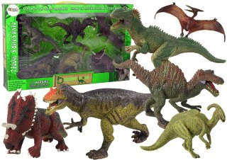 Duży Zestaw Dinozaurów 6 sztuk Figurka Dinozaur Prehistoryczne Okazy LEAN TOYS