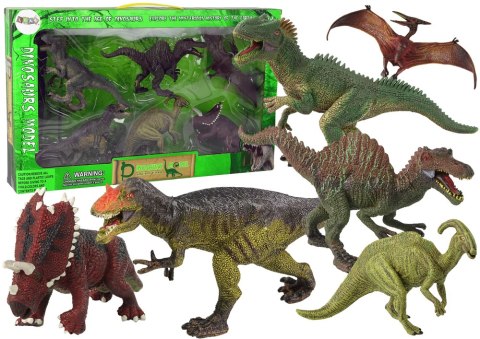 Duży Zestaw Dinozaurów 6 sztuk Figurka Dinozaur Prehistoryczne Okazy LEAN TOYS