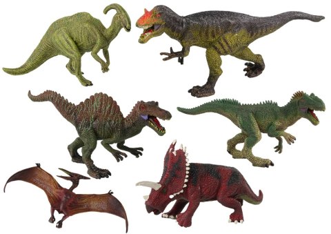 Duży Zestaw Dinozaurów 6 sztuk Figurka Dinozaur Prehistoryczne Okazy LEAN TOYS
