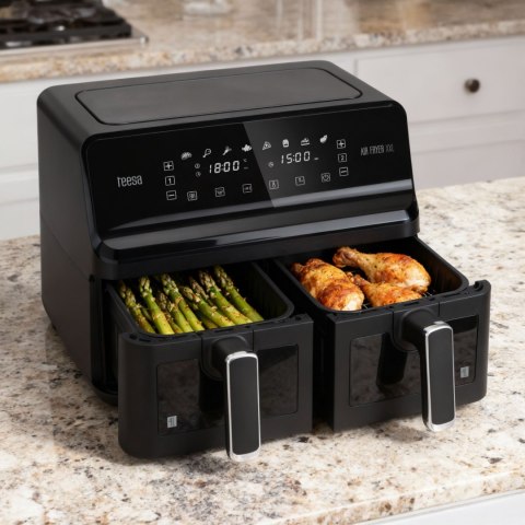 Frytkownica beztłuszczowa TEESA AIR FRYER DUAL POT XXL 8L 2700W Teesa