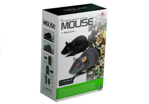 Mysz Zdalnie Sterowana Pilotem R/C Na Kółkach Duża Czarna LEAN TOYS