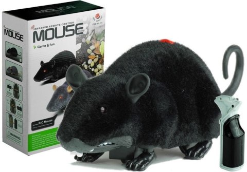 Mysz Zdalnie Sterowana Pilotem R/C Na Kółkach Duża Czarna LEAN TOYS