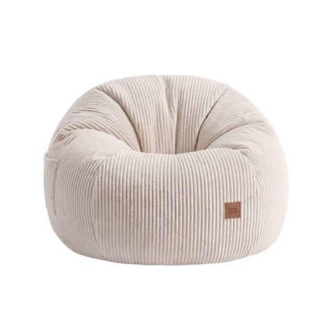 Fotel pufa sztruksowa z podnóżkiem Comfy 3.0 Beige