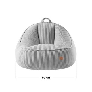 Fotel pufa z oparciem sztruksowa Comfy 4.0 Grey
