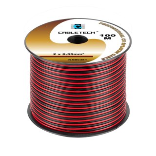 Kabel głośnikowy 0,35mm czarno-czerwony Cabletech