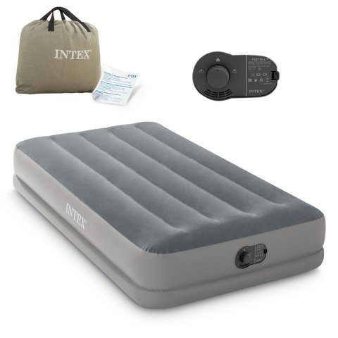 Materac dmuchany 191x 99x30cm z wbudowaną pompką elektryczną INTEX 64112