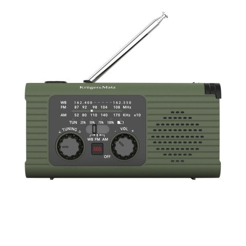 Radio solarne, przenośne radio awaryjne SOS, powerbank 5000mAh, latarka, dynamo, Kruger&Matz Kruger&Matz