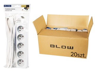 98-519# Przedłużacz sieciowy pr-570p 5-gniazd z uziemieniem 5m biały 3x1,5mm opakowanie Blow
