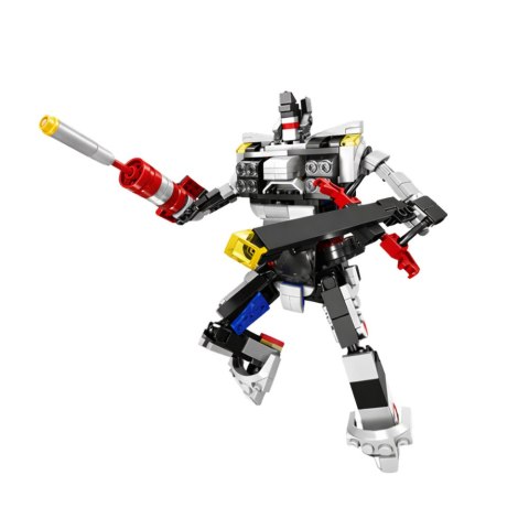 Klocki Konstrukcyjne Samochód Sportowy Robot 2W1 Biały 320 el. LEAN TOYS