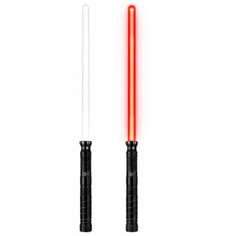 Miecz Laserowy Świetlny LED Z Dźwiękami Metalowa Rękojeść 75 cm LEAN TOYS