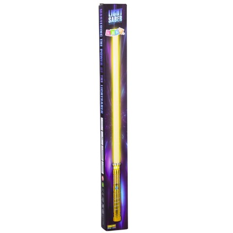 Miecz Laserowy Świetlny LED Z Dźwiękami Metalowa Rękojeść 75 cm LEAN TOYS