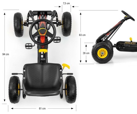 Gokart na pedały thor czarny MILLY MALLY