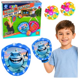 Gra Zręcznościowa Do Rzucania Łapania Paletki Piłeczki Świecące LED Rekin LEAN TOYS