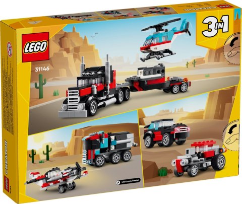 31146 | Ciężarówka z platformą i helikopterem LEGO