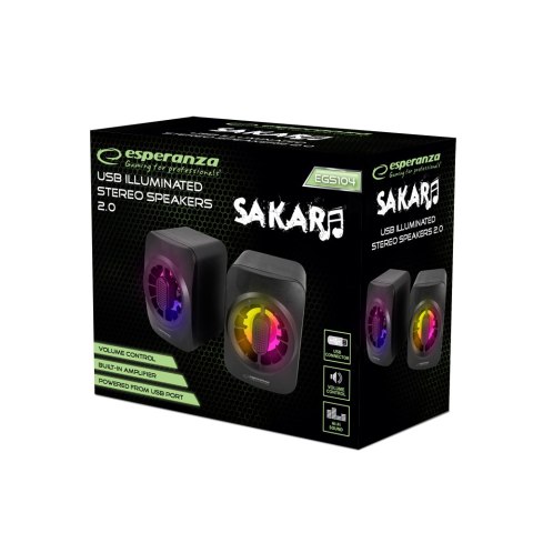 EGS104 Esperanza głośniki 2.0 usb led rainbow sakara Esperanza