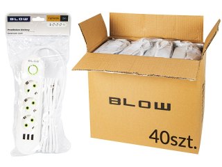 98-506# Przedłużacz sieciowy ps-320 3-gniazda 3xusb 2m biały 3x1mm opakowanie Blow