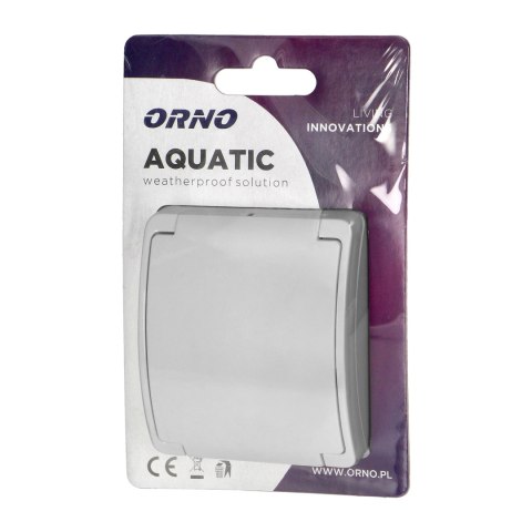 Gniazdo pojedyncze 2P+Z Schuko AQUATIC, IP44, białe Orno
