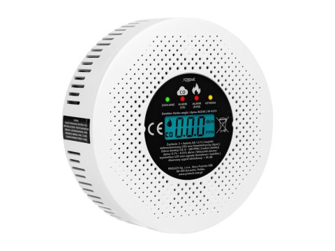 50-637# Detektor czujnik czadu i dymu xcd30 lcd 3xaa Blow