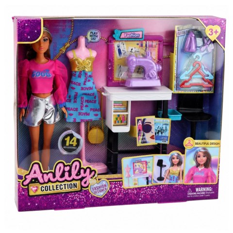Lalka Anlily Projektantka Mody Ubrań Maszyna Do Szycia Meble Manekin LEAN TOYS