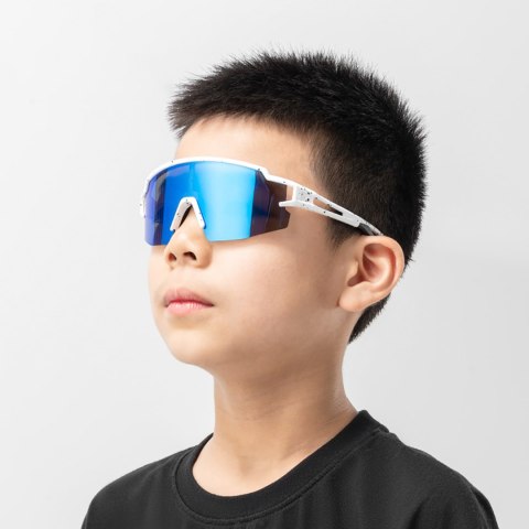Okulary rowerowe polaryzacyjne dla dzieci z filtrem UV - biało niebieskie