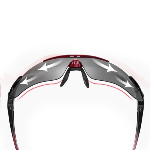 Okulary rowerowe polaryzujące 10001 - ZESTAW czarno-czerwone