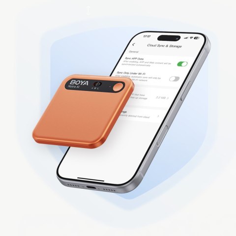 Rejestrator głosu z transkrypcją AI 64GB 610mAh - pomarańczowy