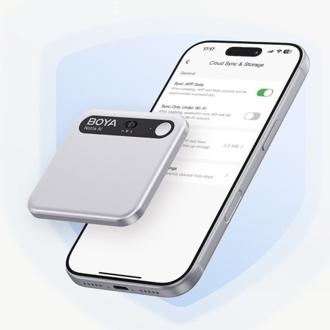 Rejestrator głosu z transkrypcją AI 64GB 610mAh - srebrny