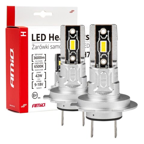 Żarówki samochodowe led seria h-mini h7 h18 6500k canbus amio-03332 AMiO