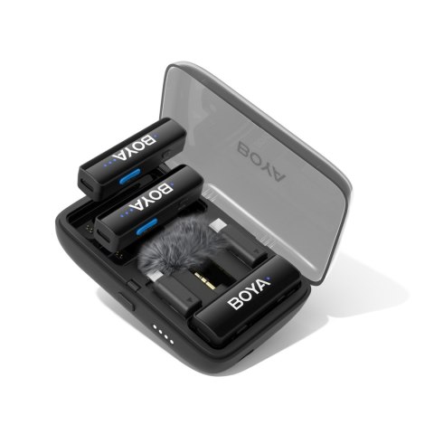 Zestaw mikrofonów bezprzewodowych z etui 1000mAh 2.4GHZ USB-C