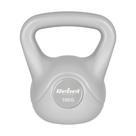 Kettlebell bitumiczny 10 kg szary REBEL ACTIVE Rebel